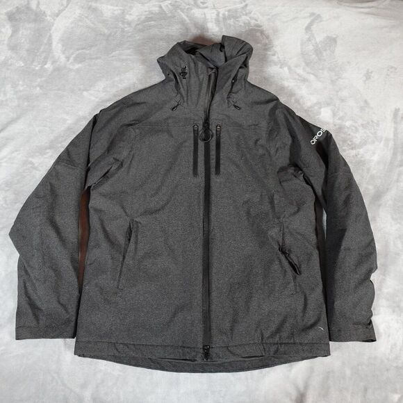Oros Solarcore NASA Insulated Hooded Jacket Mens M Full Zip Ski Snowboard Gray